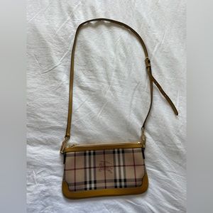 Burberry Peyton Crossbody Bag Haymarket Coated Canvas